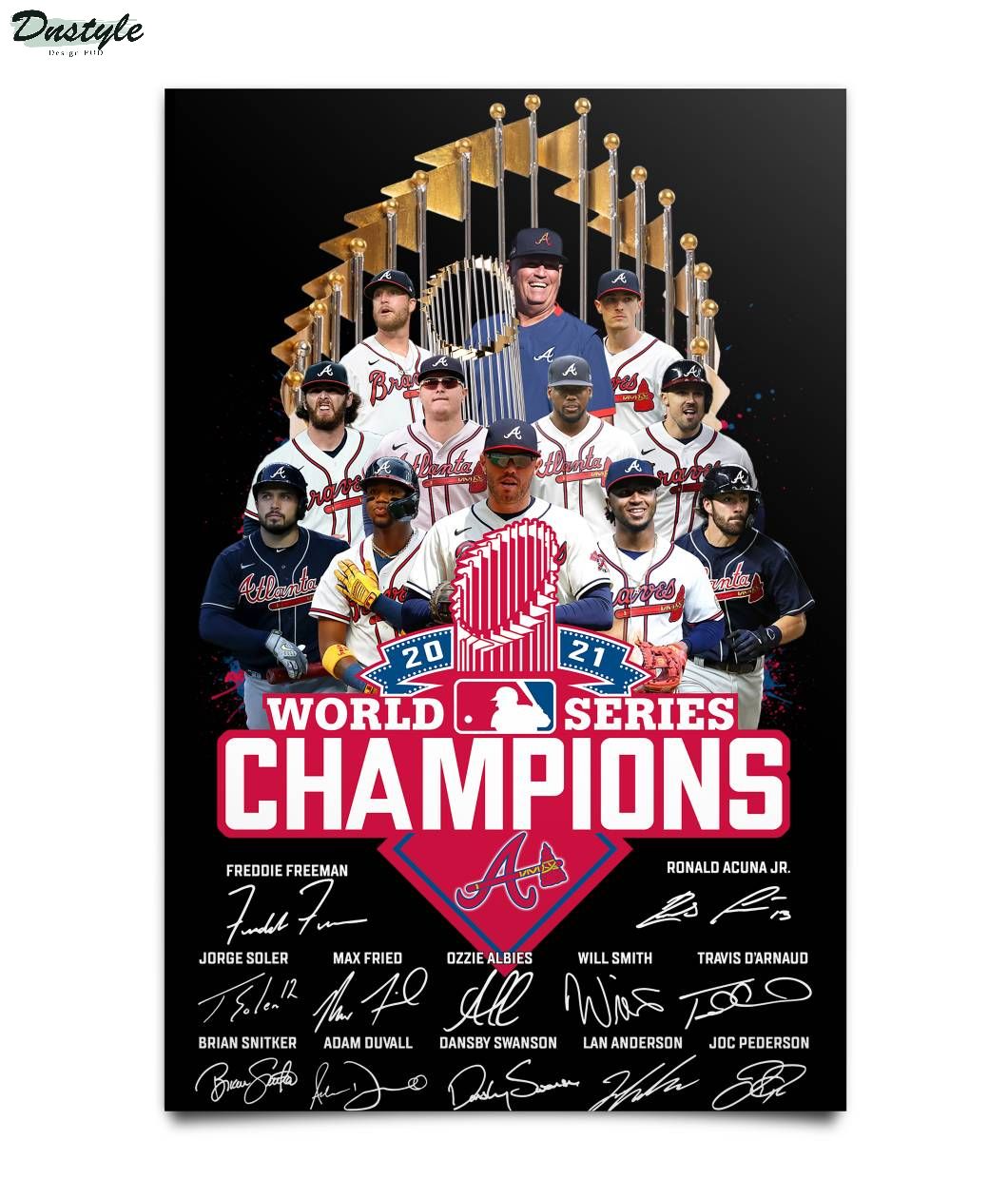 Atlanta braves world series championships cup signature poster