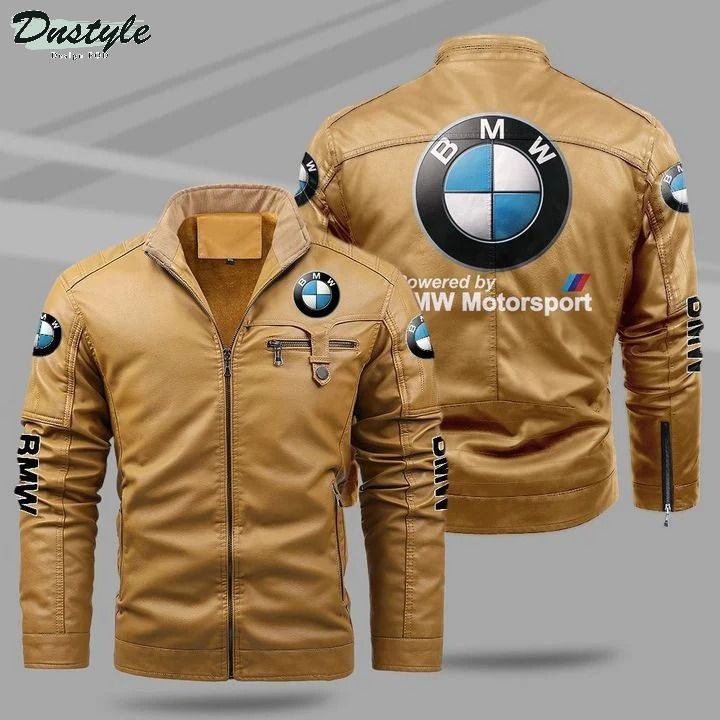 BMW motorsport fleece leather jacket 1