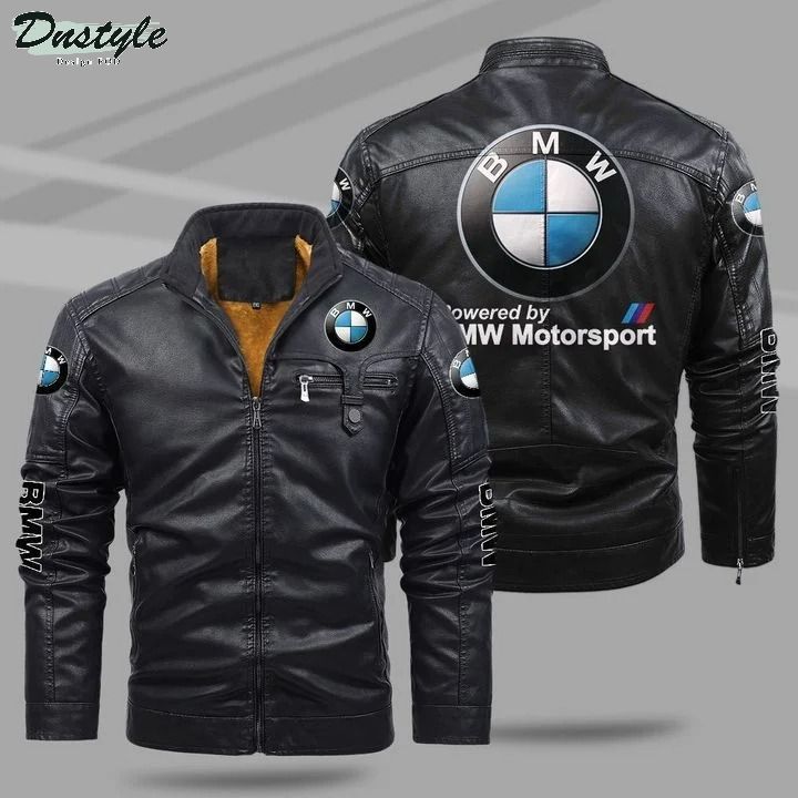 BMW motorsport fleece leather jacket