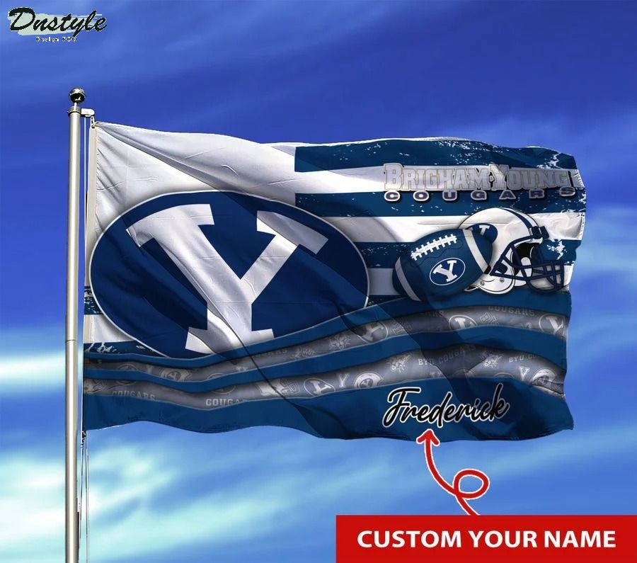 BYU cougars NCAA custom name flag
