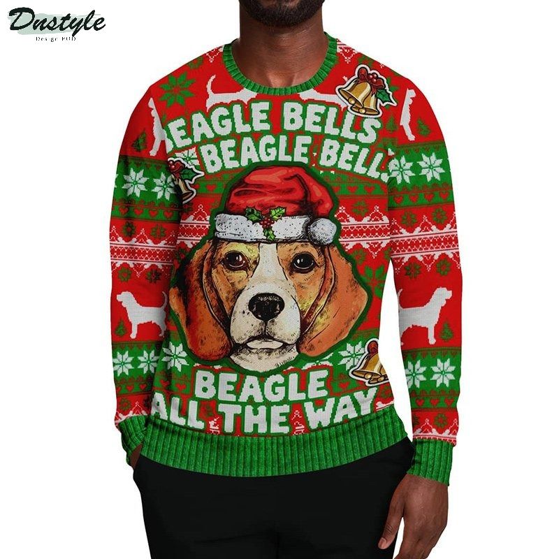 Beagle bells Beagle bells Beagle all the way christmas ugly sweater 2