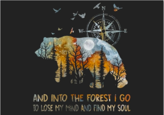 Bear and into the forest i go to lose my mind and find my soul sticker