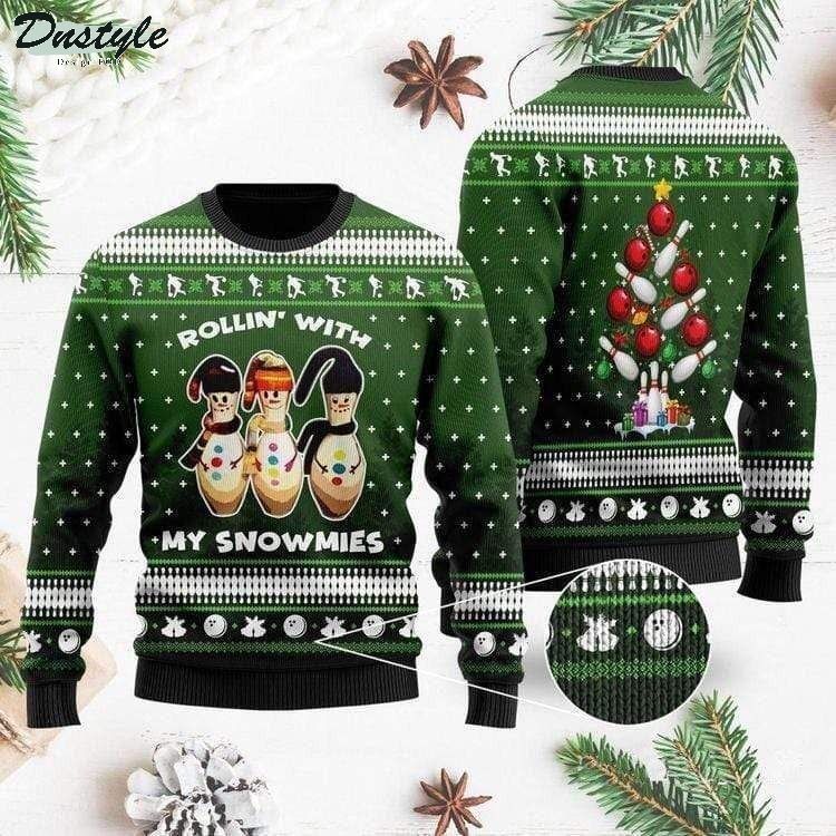 Bowling Rolling with My Snowmies Ugly Christmas Sweater
