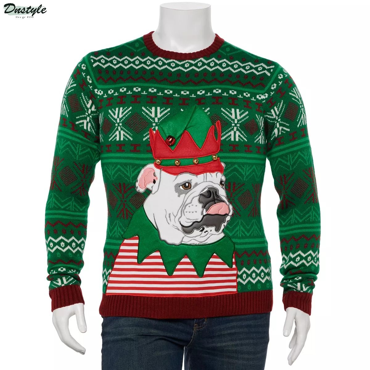 Bulldog ugly christmas sweater