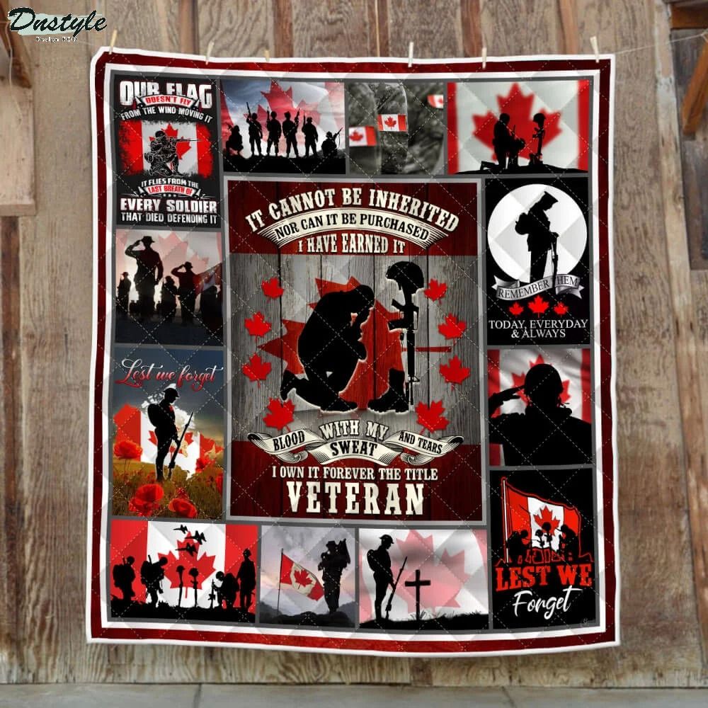 Canadian Veteran Remembrance Day it cannot be inherited blanket 2