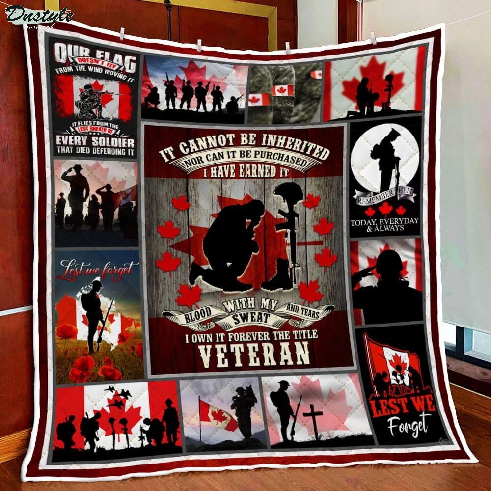 Canadian Veteran Remembrance Day it cannot be inherited blanket