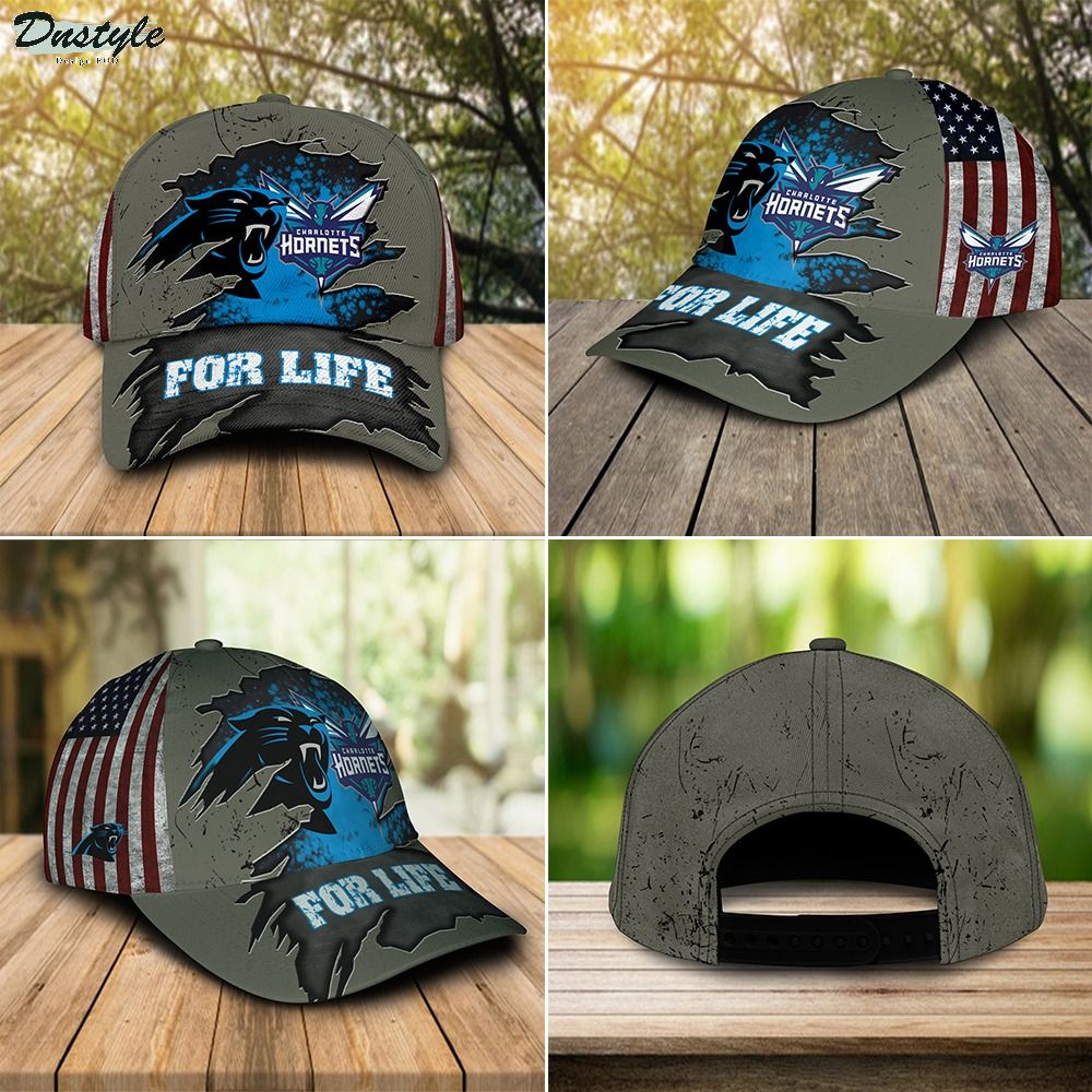 Carolina Panthers Charlotte Hornets for life cap hat