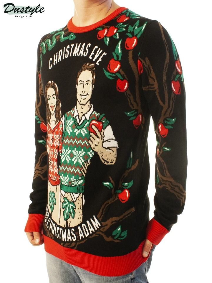 Christmas eve and christmas adam ugly christmas sweater 1