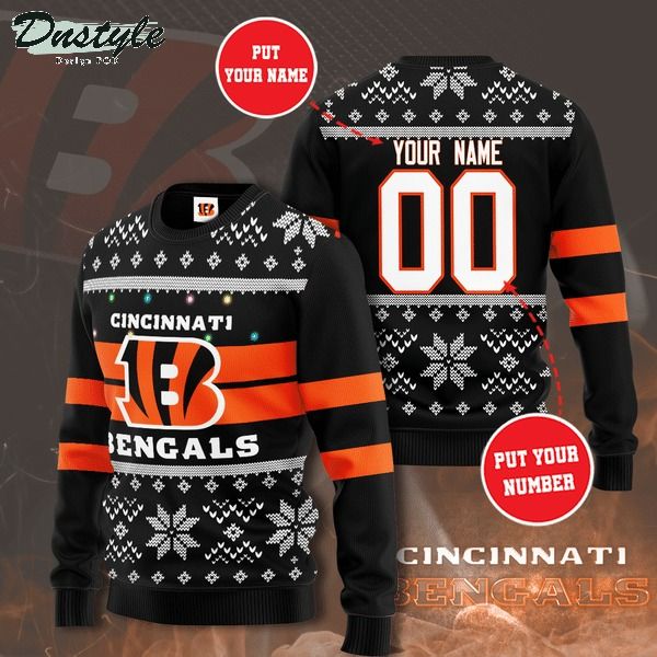 Cincinnati Bengals NFL custom name and number ugly christmas sweater