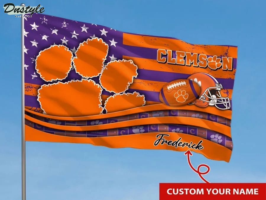 Clemson tigers NCAA custom name flag 1