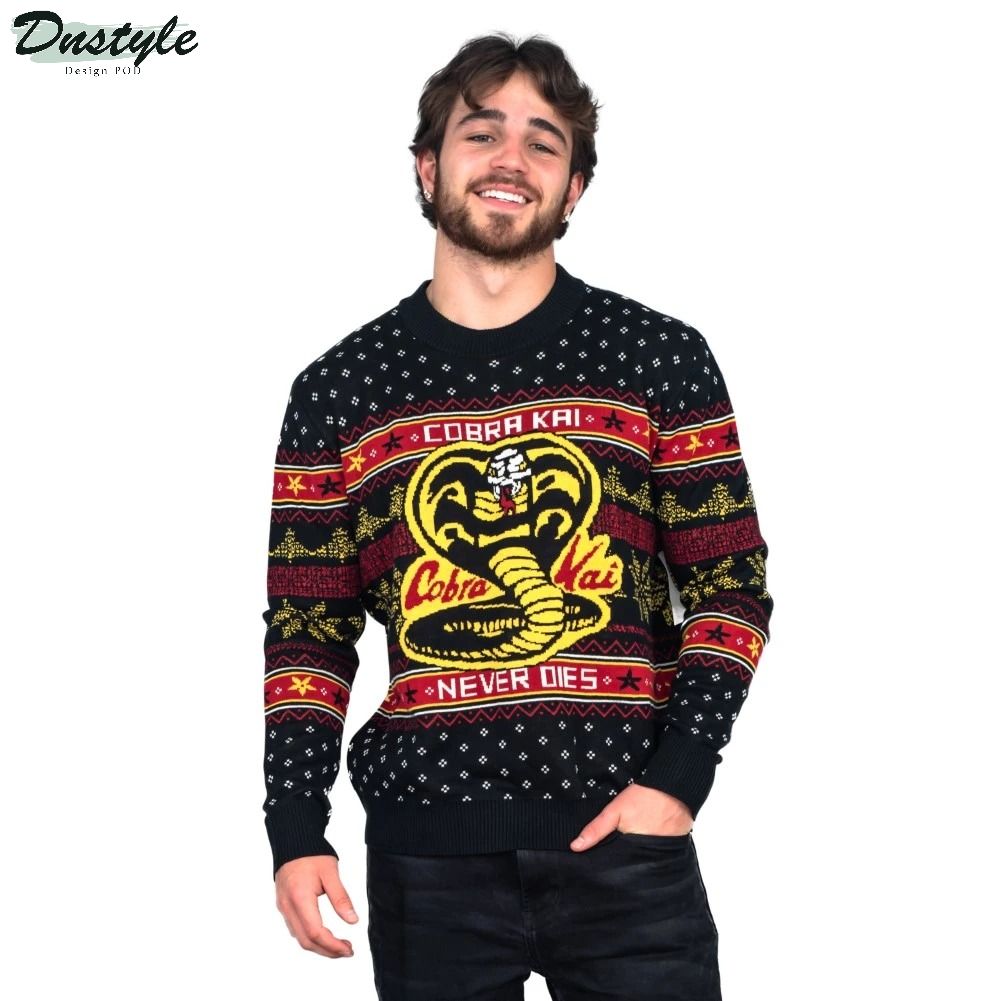 Cobra Kai Never Dies Ugly Christmas Sweater 1
