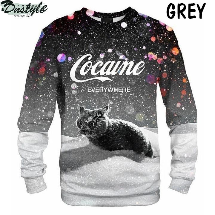 Cocaine snow cat everywhere 3D sweatshirt 1