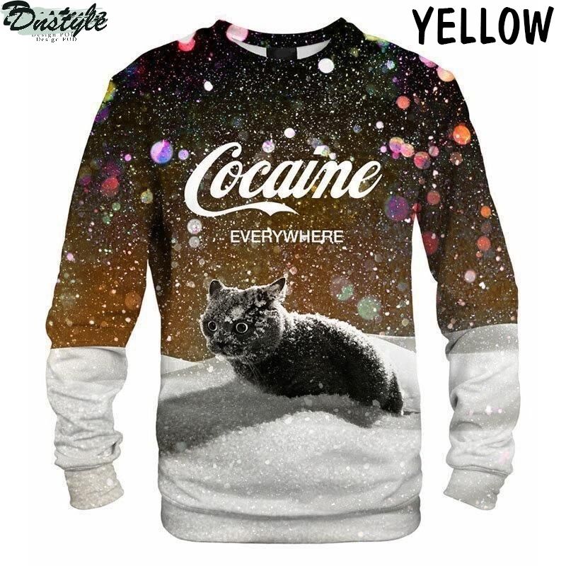 Cocaine snow cat everywhere 3D sweatshirt 2