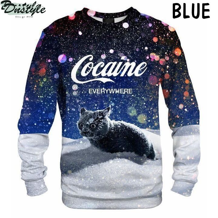 Cocaine snow cat everywhere 3D sweatshirt 4
