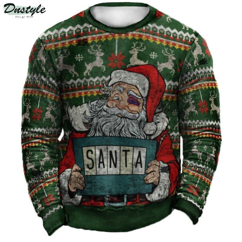 Criminal Santa Claus arrested ugly christmas sweater