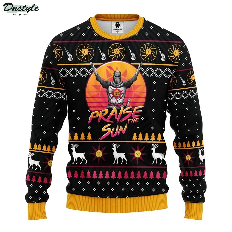 Dark Souls praise the sun ugly christmas sweater