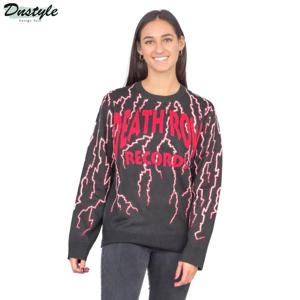 Death Row Records Lightning Ugly Christmas Sweater 1