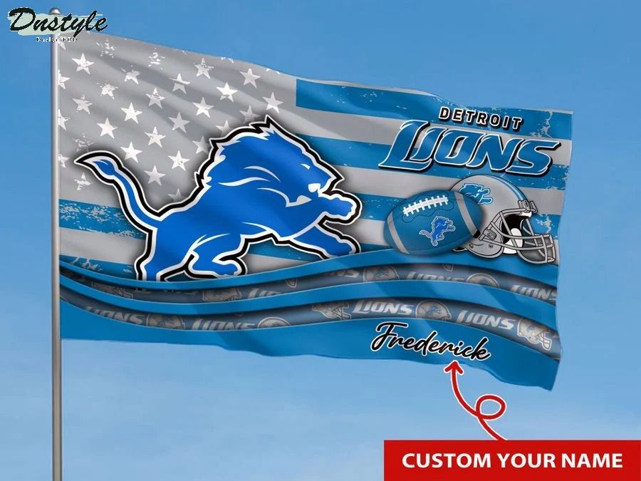 Detroit lions NFL custom name flag 1