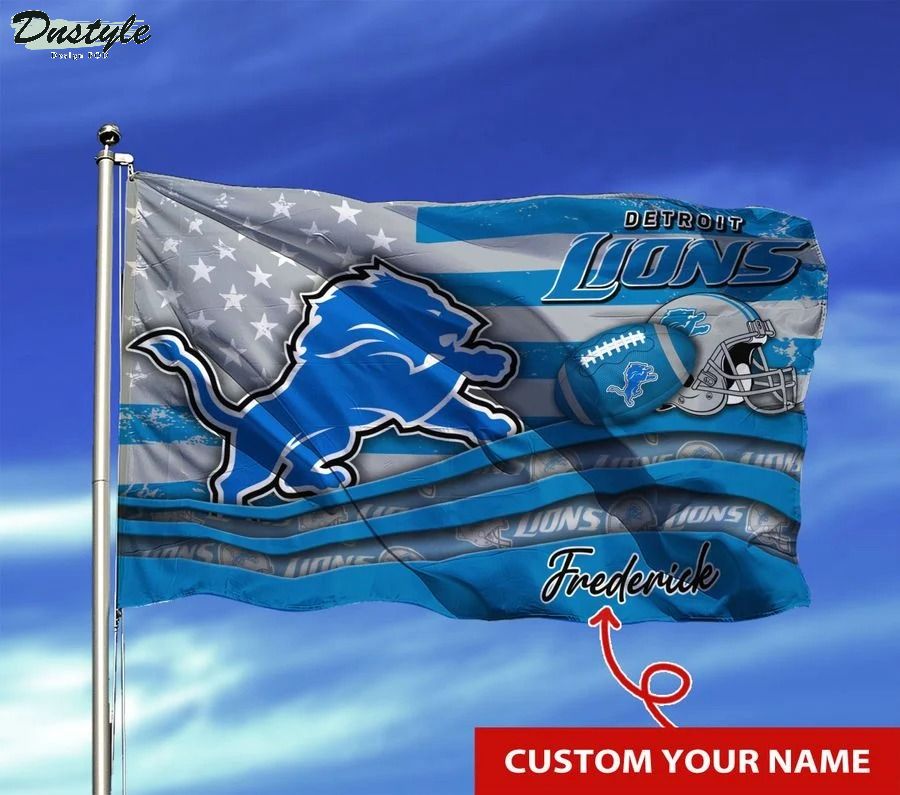 Detroit lions NFL custom name flag