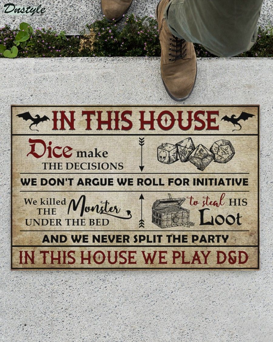 Dragon and dungeon in this house doormat 1