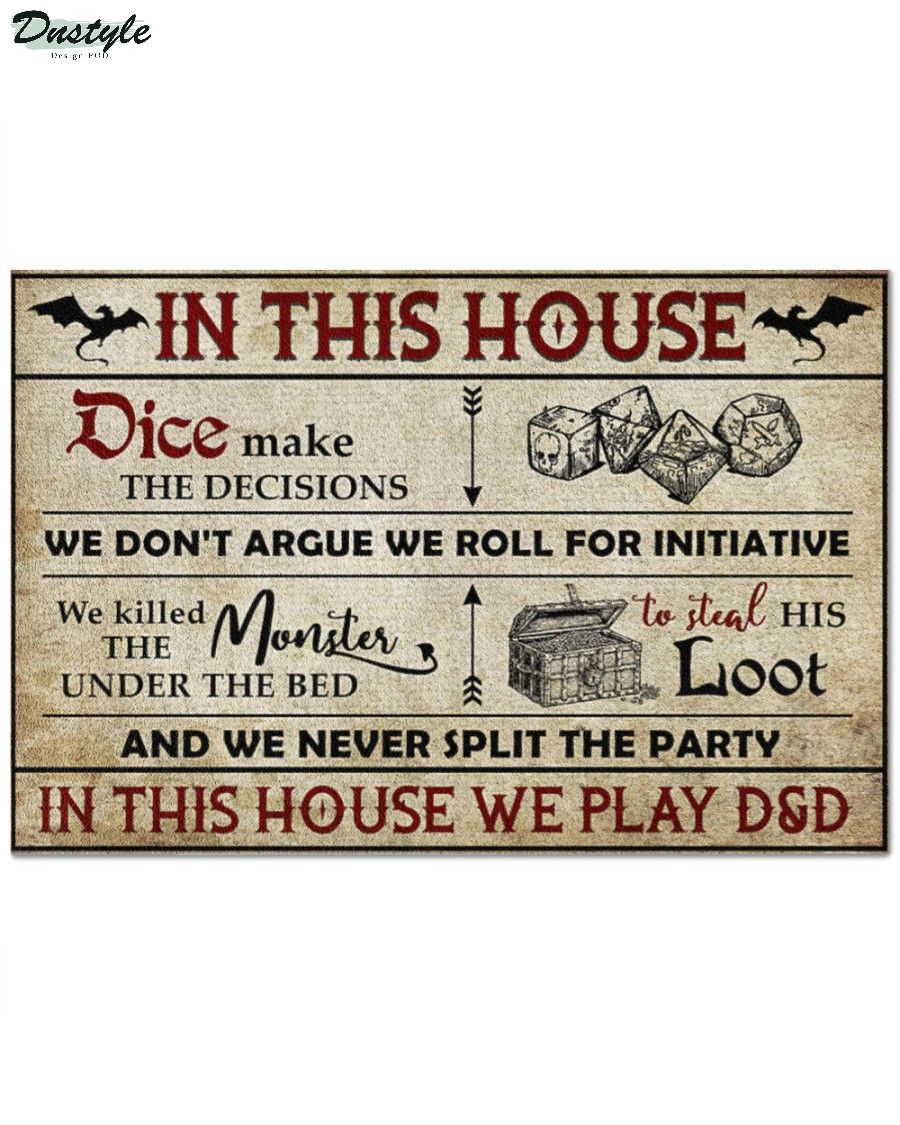 Dragon and dungeon in this house doormat