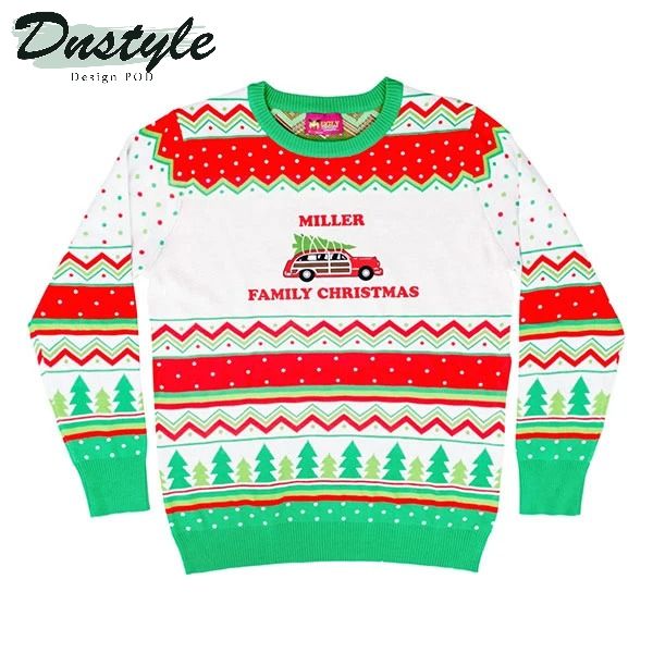 Family Christmas custom name ugly christmas sweater 1