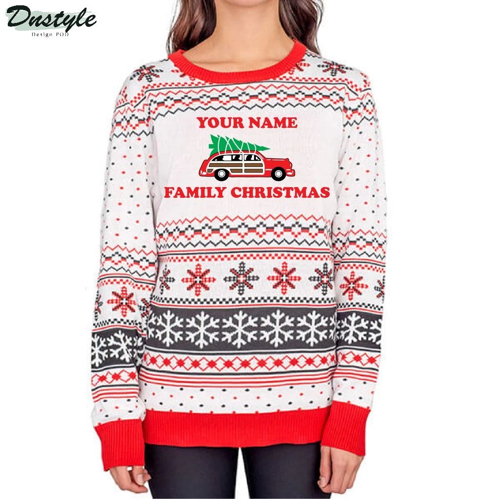 Family Christmas custom name ugly christmas sweater 2
