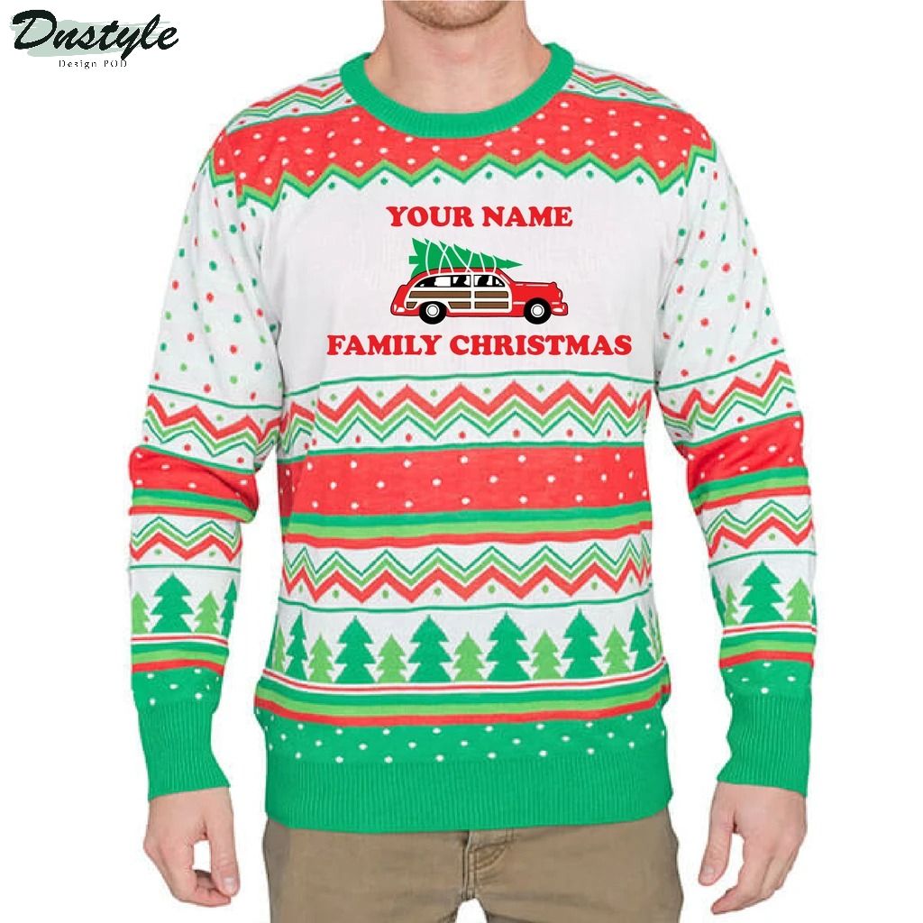 Family Christmas custom name ugly christmas sweater