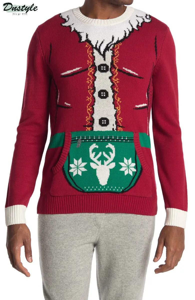 Fat santa suit ugly christmas sweater