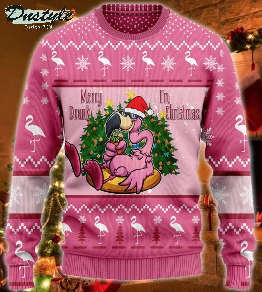 Flamingo merry drunk I'm christmas ugly sweater