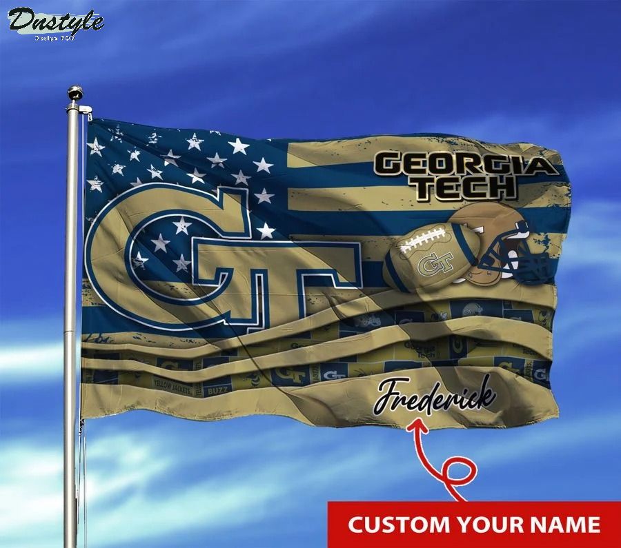 Georgia tech yellow jackets NCAA custom name flag