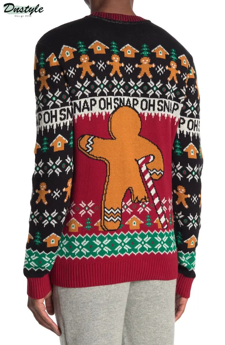 Gingerbread Man Oh Snap Ugly Christmas Sweater 1