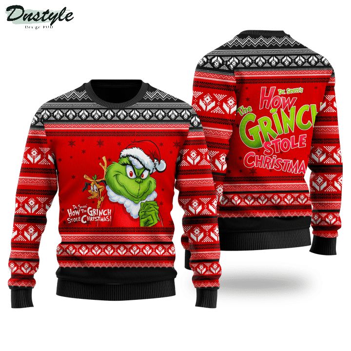 Grinch 3d all over printed wool ugly sweater
