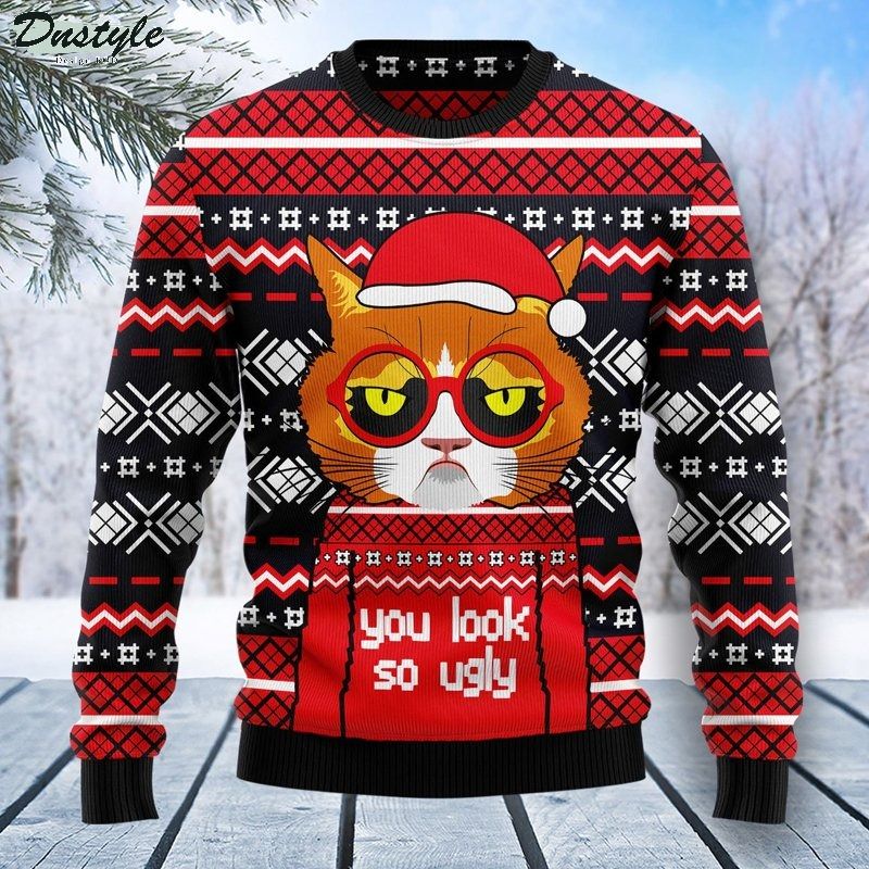 Grumpy Cat You Look So Ugly Christmas Sweater