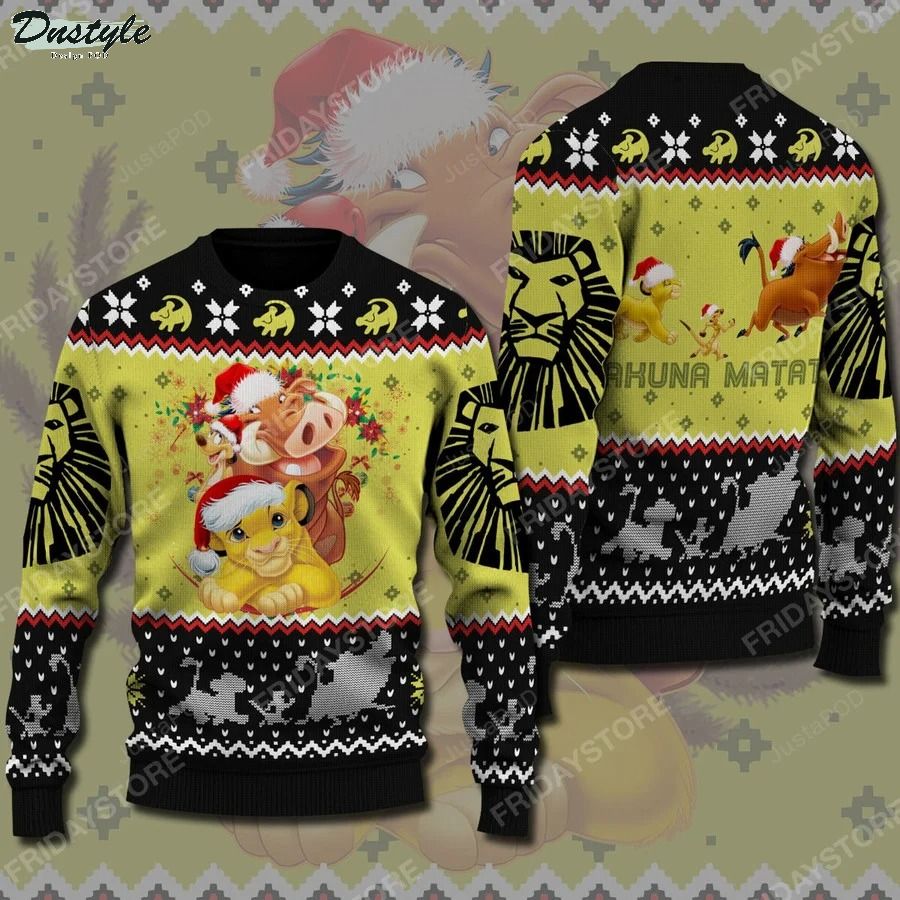 Hakuna Matata Baby Lion And Friends Christmas Ugly Sweater