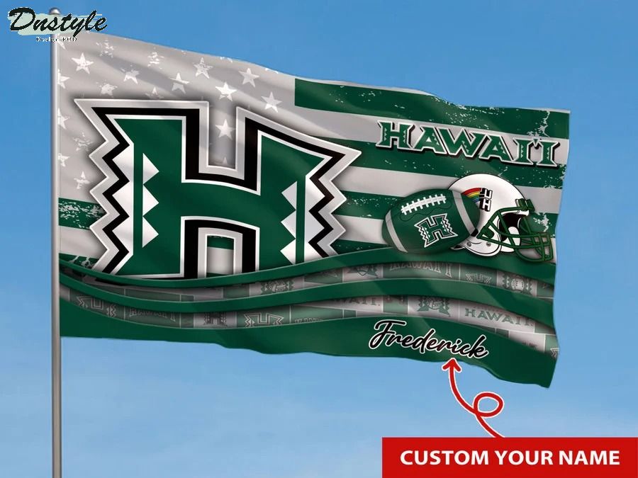Hawaii rainbow warriors NCAA custom name flag