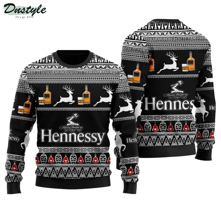 Hennessy 3d all over printed wool ugly sweater