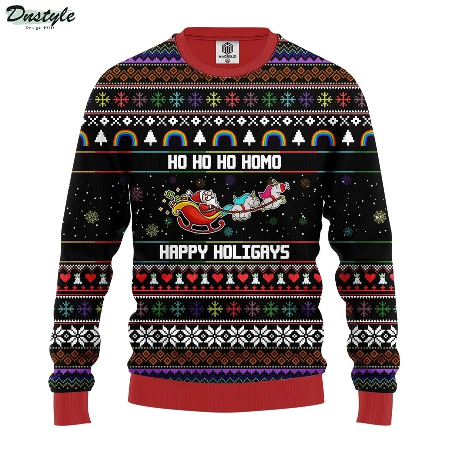 Ho ho ho homo happy holigays ugly christmas sweater