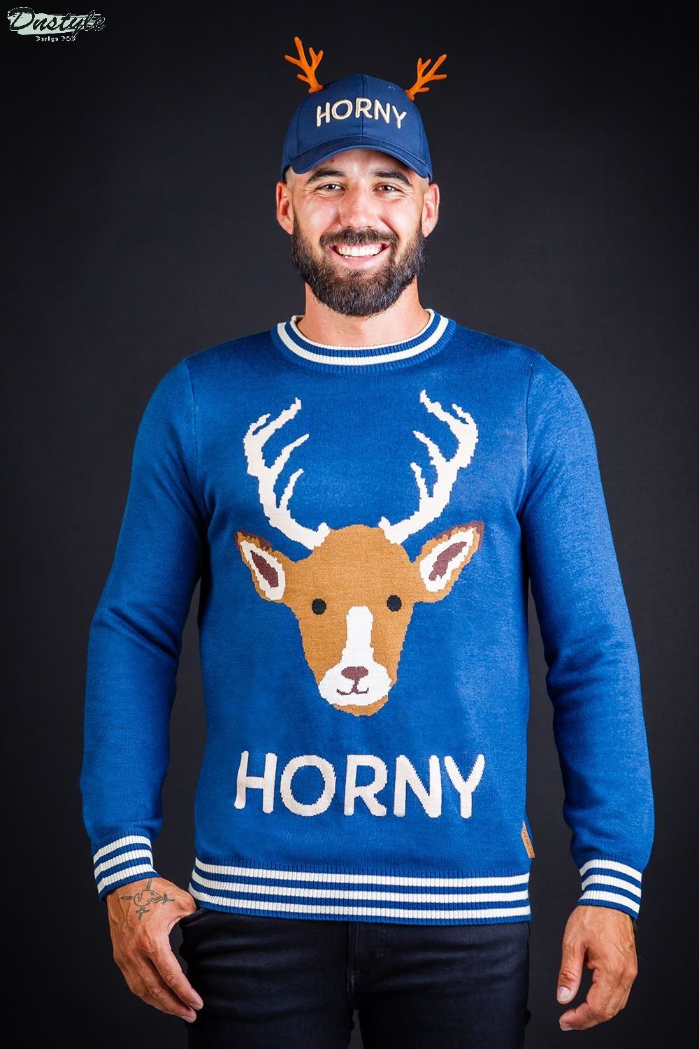 Horny As Buck Ugly Christmas Sweater 1