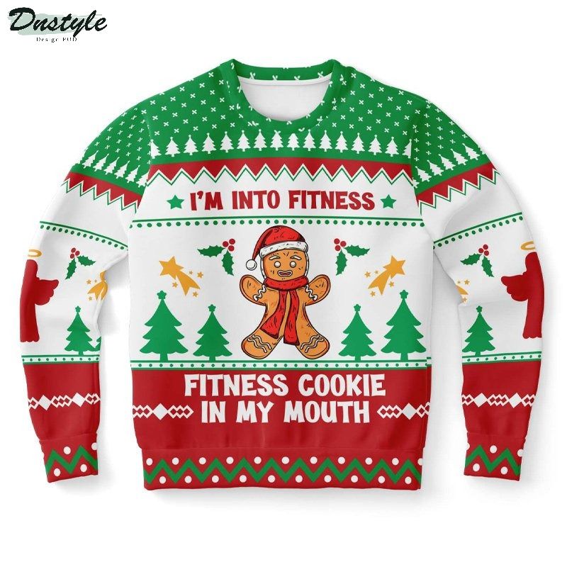 I'm into fitness fitness cookie in my mouth christmas ugly sweater