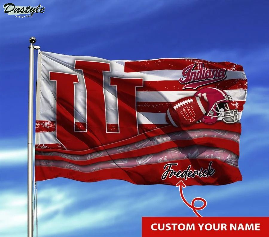 Indiana hoosiers NCAA custom name flag