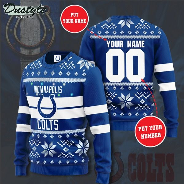 Indianapolis Colts NFL custom name and number ugly christmas sweater