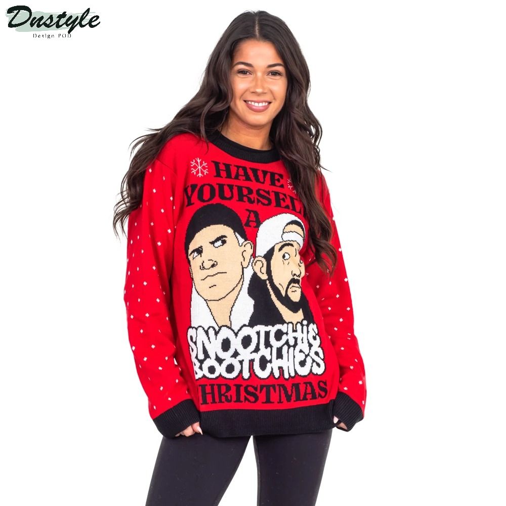 Jay and Silent Bob have yourself a snootchie bootchies christmas ugly sweater 2