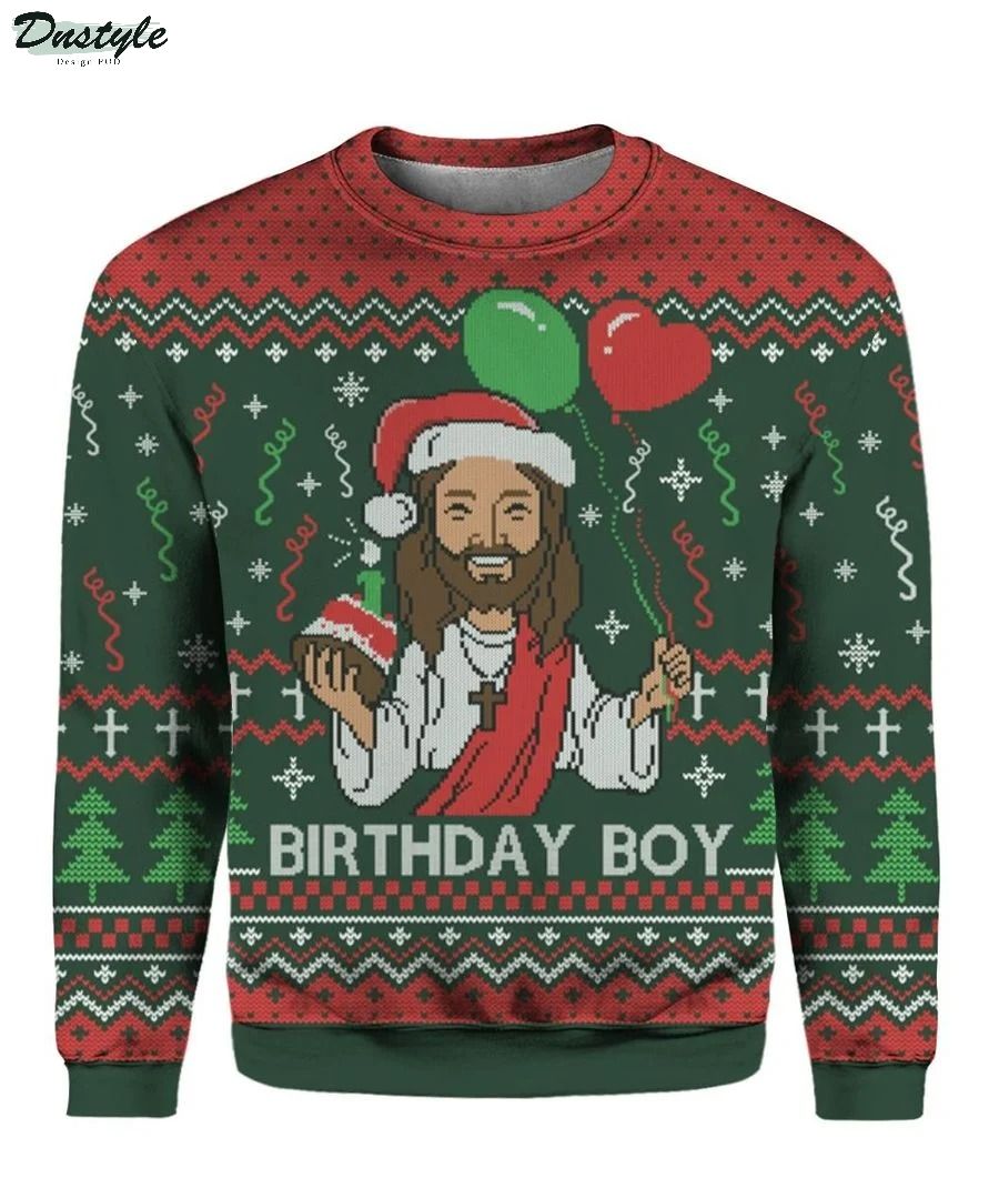Jesus birthday boy ugly christmas sweater