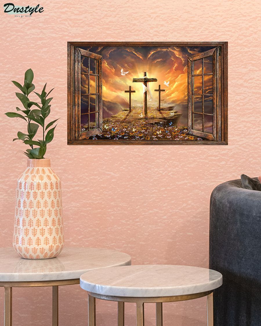 Jesus cross by the window canvas 1