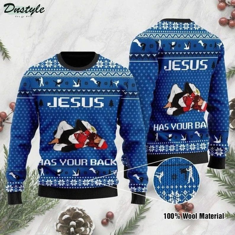 Jesus has your back ugly christmas sweater
