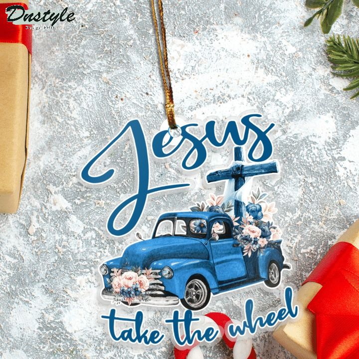 Jesus take the wheel christmas ornament 2