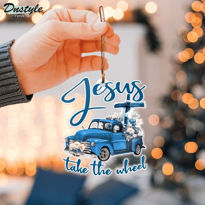 Jesus take the wheel christmas ornament