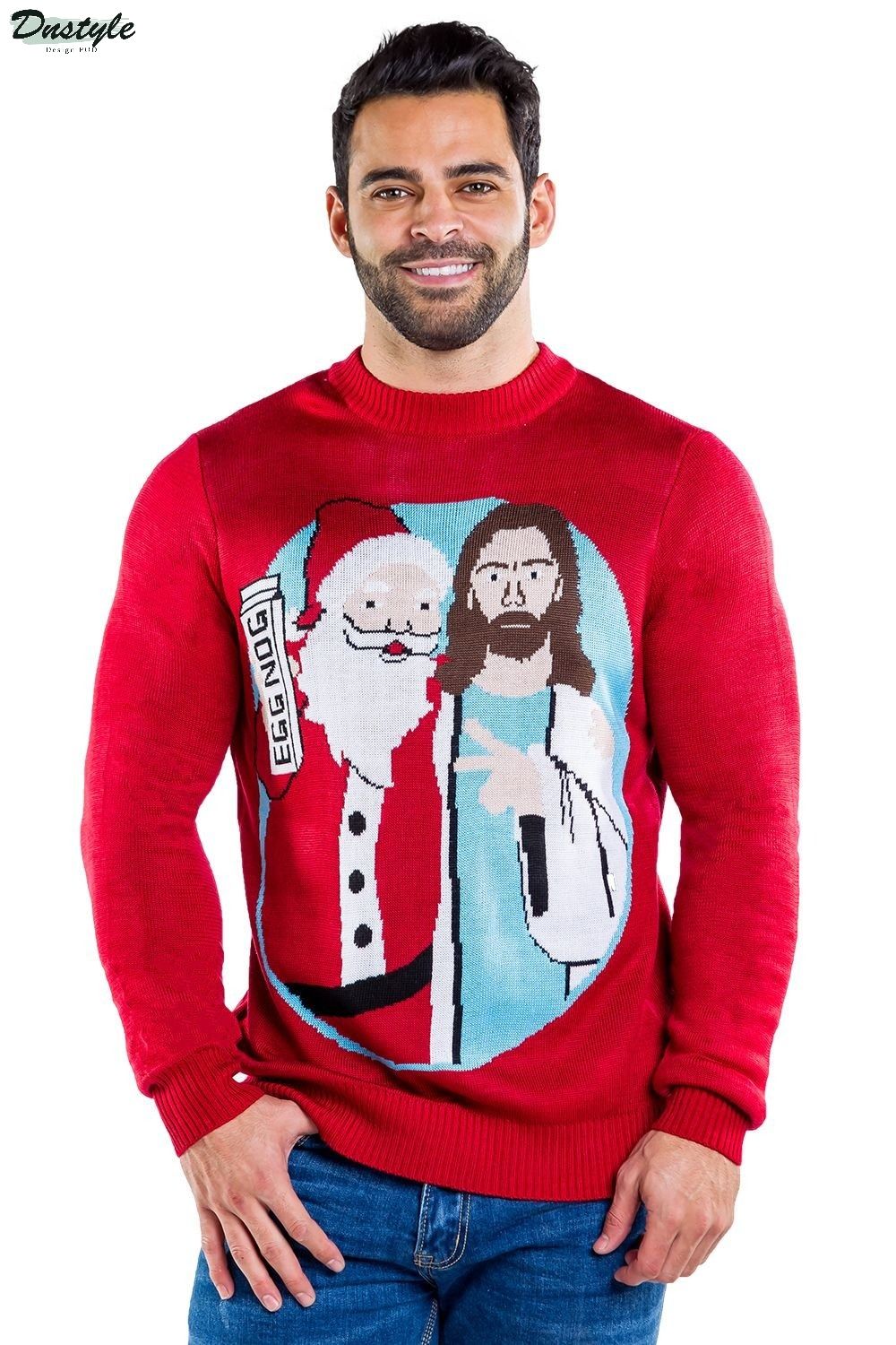 Jingle Bros Santa Jesus Ugly Christmas Sweater 1
