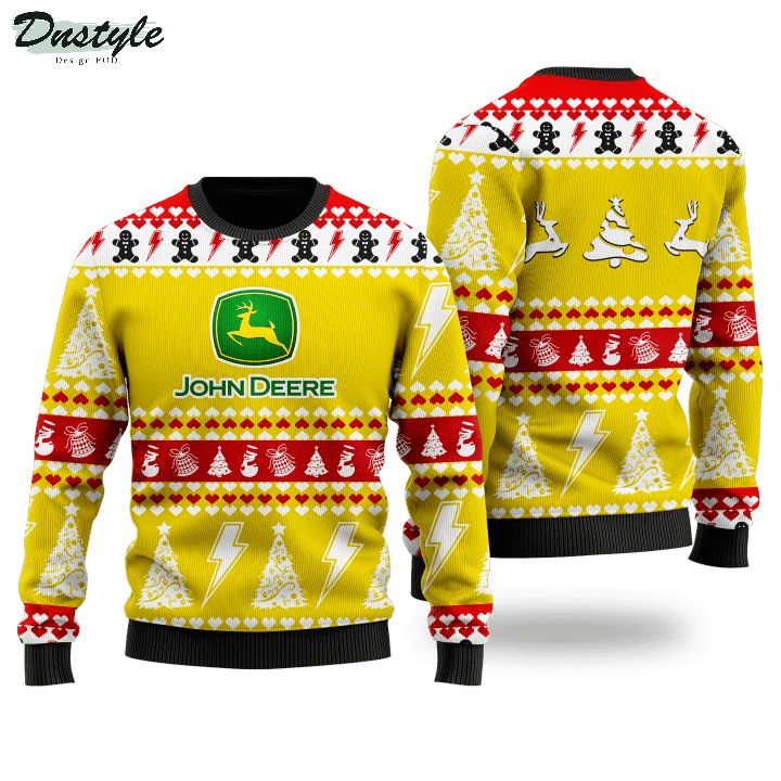 John deere 3d all over printed wool ugly sweater